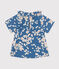 Babies' Short-Sleeved Poplin Blouse BEACH blue/MULTICO