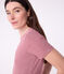 Women's Iconic short-sleeved cotton T-shirt AMARANTE red/MARSHMALLOW