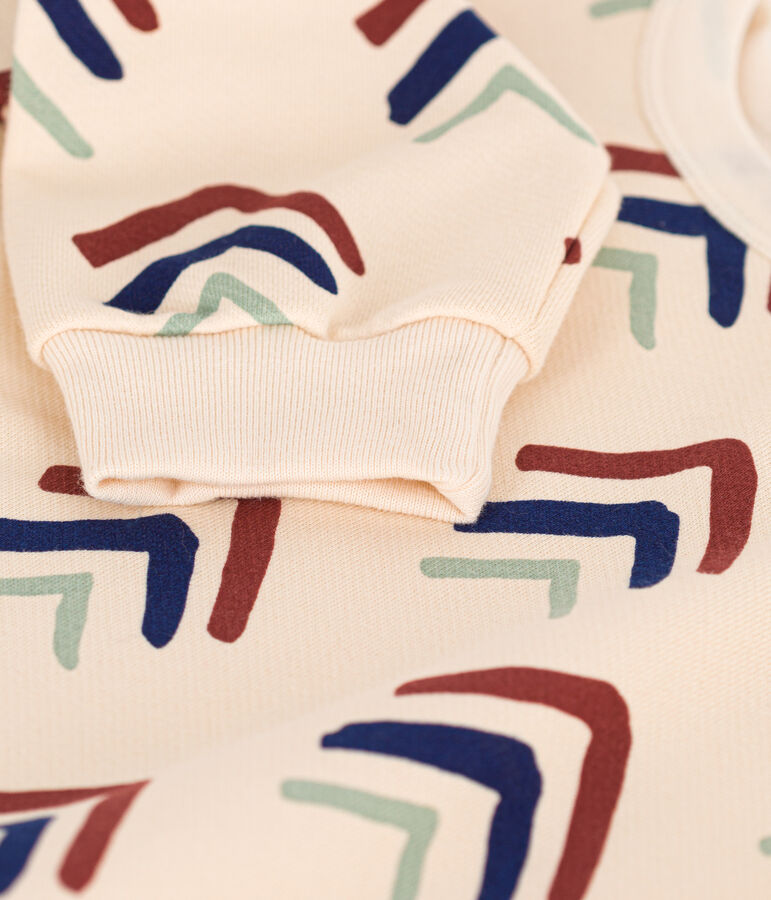 Children's Printed Fleece Sweatshirt Ecru/multicolor