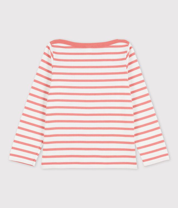 Unisex Children's Striped Cotton Top white/pink