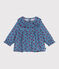 Babies' long-sleeved apple-print corduroy blouse ADRIATIC blue/MULTICO