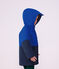 Children's plain mid-length colourblock parka blue/multicolor