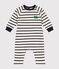 Babies' long fleece jumpsuit AVALANCHE white/SMOKING blue