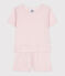 Children's short cotton pyjamas FLEUR pink