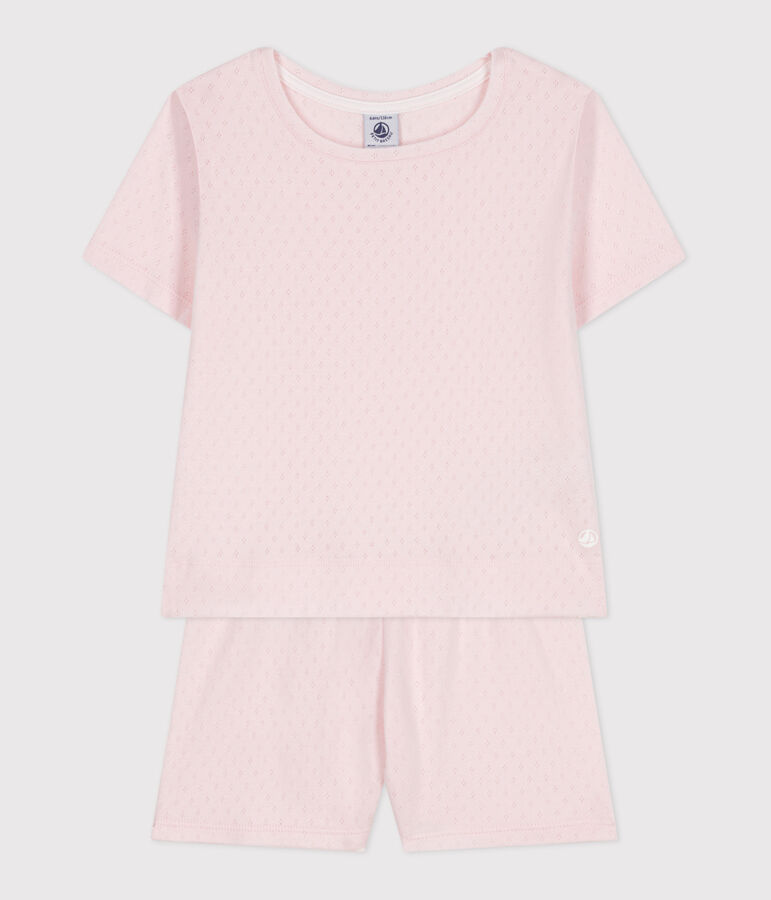 Children's short cotton pyjamas pink