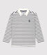 Boys' Striped Long-Sleeved Cotton Polo Shirt