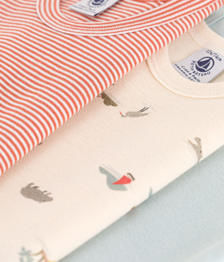 Cotton Animal Vest Bodysuits - Pack of 3 multicolor