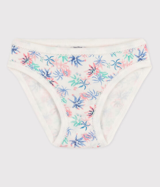 Girls' Cotton Briefs MARSHMALLOW white/MULTICO white