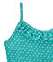 Girl's one-piece polka dot swimsuit VERDE green/MARSHMALLOW white
