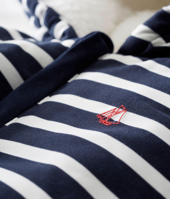 Baby Boys' Microfibre Snowsuit with Sailor Stripes SMOKING blue/MARSHMALLOW white
