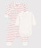 Babies' Organic Jacquard Clothing - 3-Piece Set MARSHMALLOW white/TERKUIT red