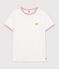 Women's short-sleeved plain cotton T-shirt white