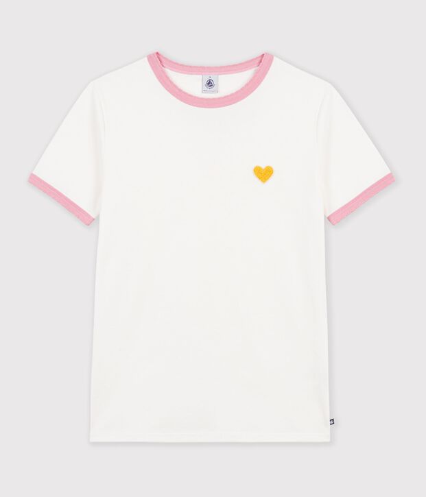 Women's short-sleeved plain cotton T-shirt white