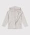Children's plain cotton zip-up hoodie BELUGA CHINE grey