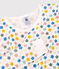 Girls' Glow-In-The-Dark Retro Floral Snugfit Cotton Pyjamas MARSHMALLOW white/MULTICO white