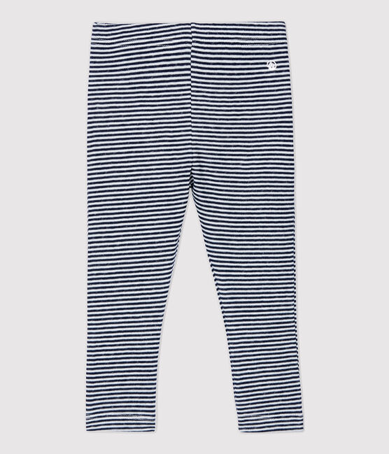 Babies' Cotton Leggings SMOKING blue/MARSHMALLOW white