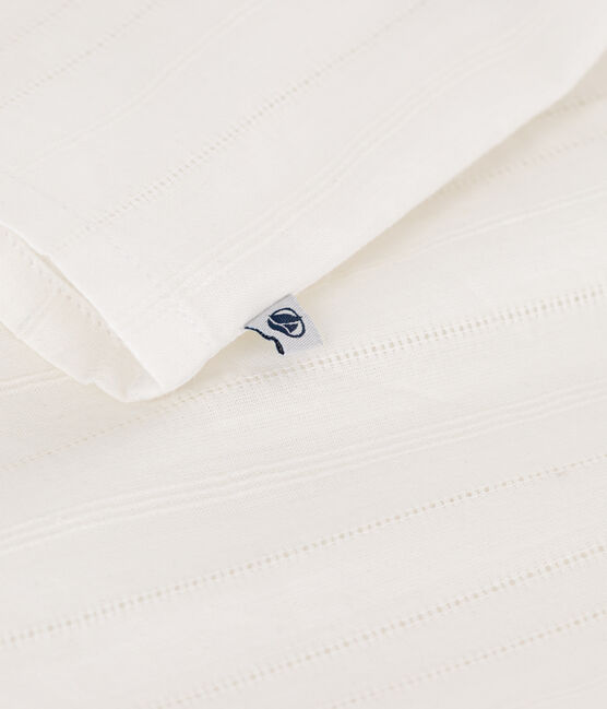 Children's plain short-sleeved cotton blouse ECUME white