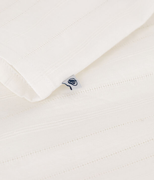 Children's plain short-sleeved cotton blouse white