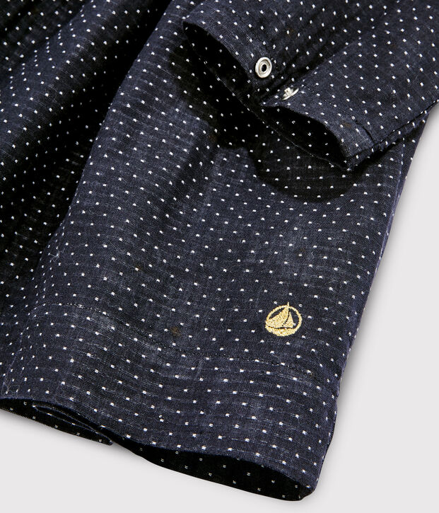 Girl's Long-sleeved Dress blue/white