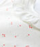 Babies' Organic Cotton Cherry Pattern Sleeping Bag with Little Collar MARSHMALLOW white/MULTICO white