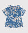Babies' Short-Sleeved Poplin Blouse BEACH blue/MULTICO