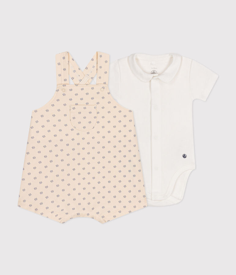 Babies' Lightweight Fleece Dungaree Set AVALANCHE white/MULTICO