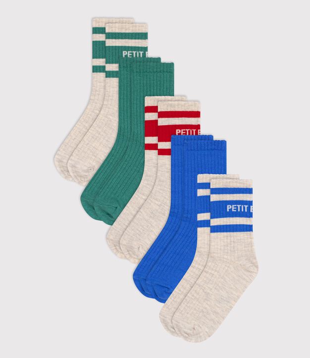 Children's sporty cotton socks - 5-pack multicolor