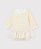 Baby girls' bodysuit dress MARSHMALLOW white/DORE yellow