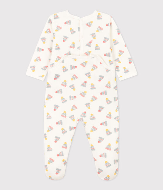 Babies' Bonnet Patterned Fleece Pyjamas MARSHMALLOW white/MULTICO white