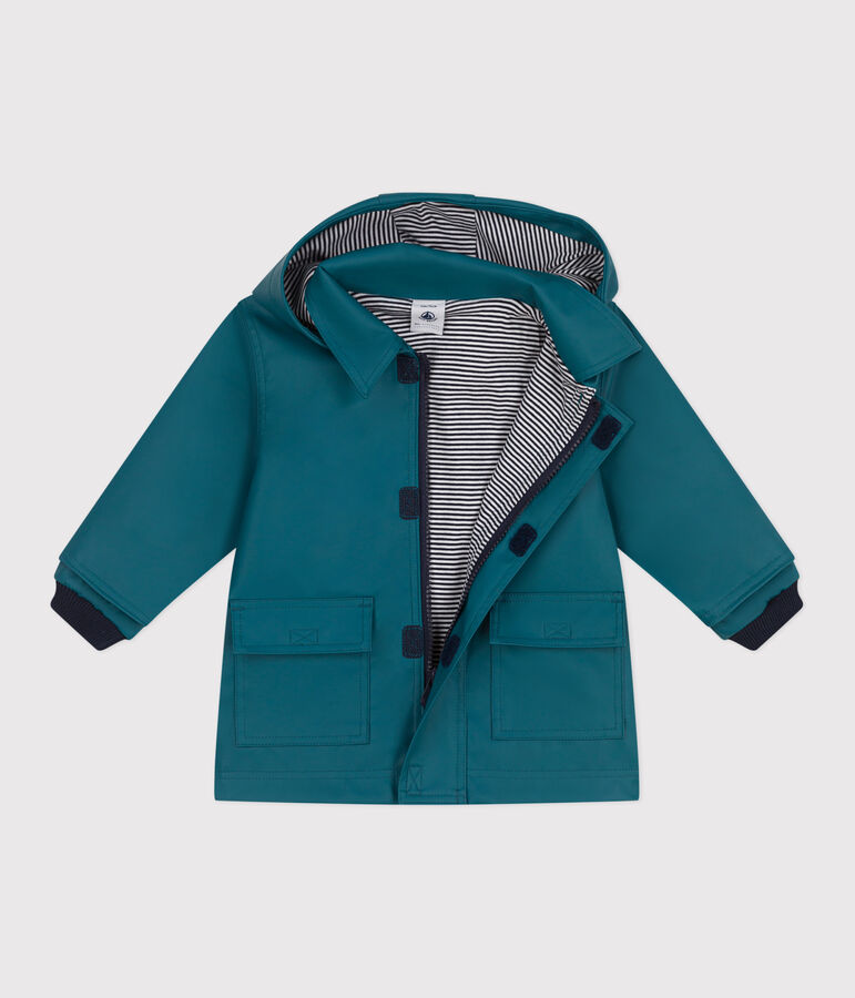 Babies' iconic raincoat in water-repellent fabric green