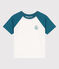 Children's short-sleeved printed cotton T-shirt MARSHMALLOW green/DRAGONFLY