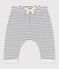 Babies' Sailor Striped Cotton Tube Knit Trousers MARSHMALLOW white/SMOKING blue