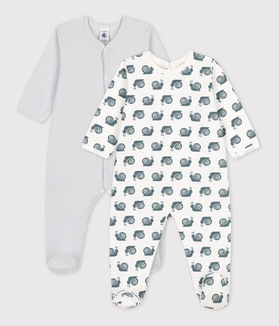 Babies' Snail Patterned Cotton Sleepsuits - 2-Pack variante 1