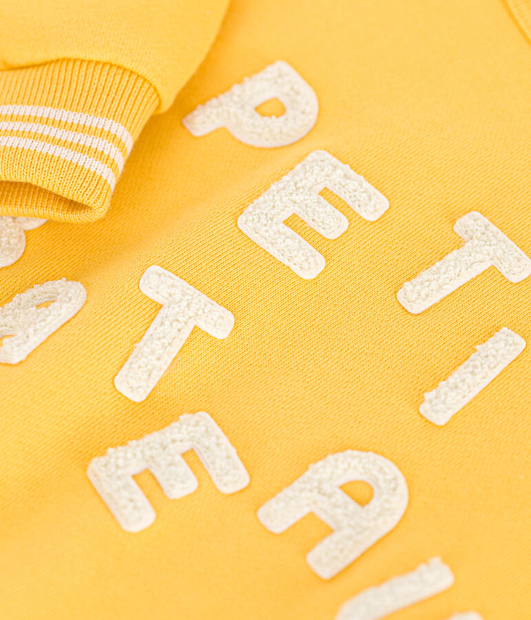 Fleece sweatshirt for girls or boys yellow