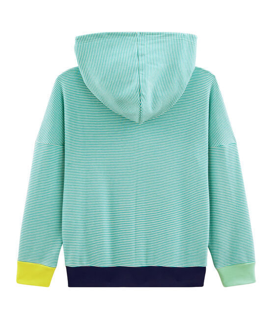 Child's Ribbed Hoody ESPERANZA green/MARSHMALLOW white