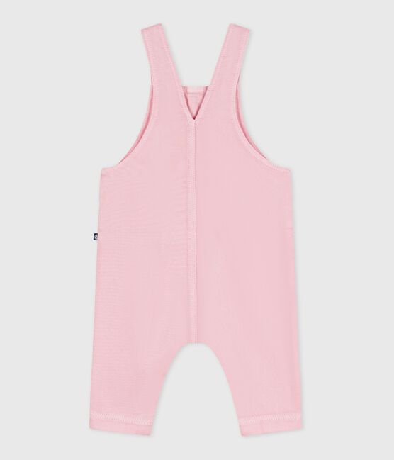 Babies' long-leg dungarees in plain cotton MARQUISE pink