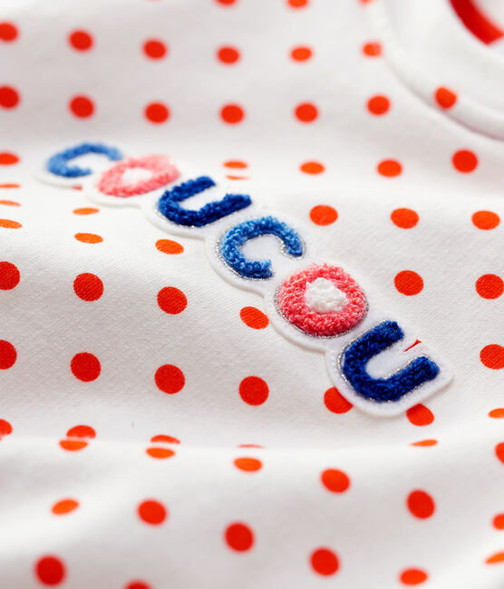 Babies' Fleece Sweatshirt MARSHMALLOW white/CAROTTE