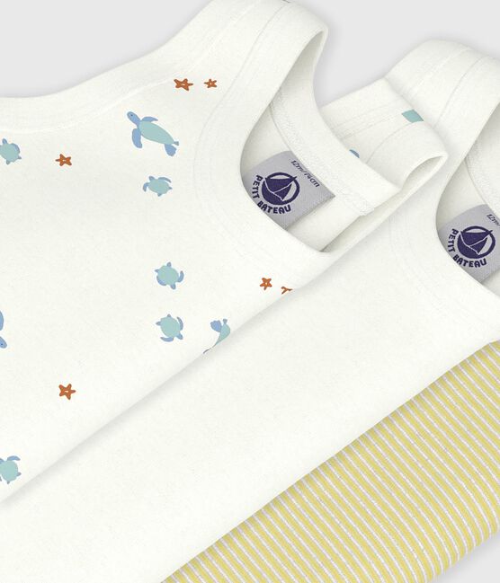 Pack of babies' sleeveless turtle print cotton bodies variante 1