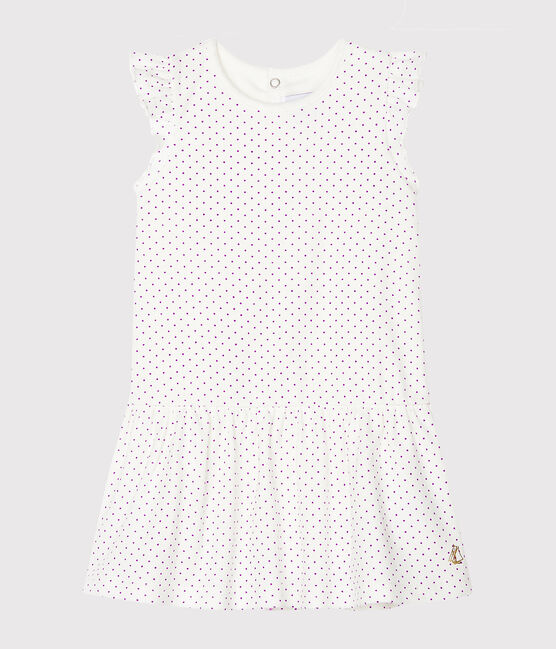 Baby Girls' Printed Dress/Bodysuit REAL purple/MARSHMALLOW white