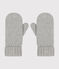 Children's knitted polar fleece-lined mittens CHATON CHINE grey