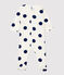 Babies' Spotted Organic Cotton Sleepsuit MARSHMALLOW white/MEDIEVAL blue