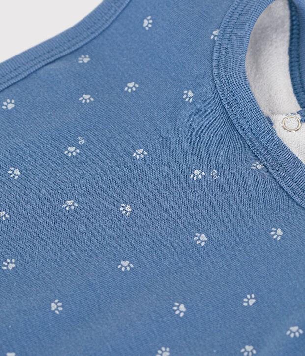 Cotton baby bib blue/white