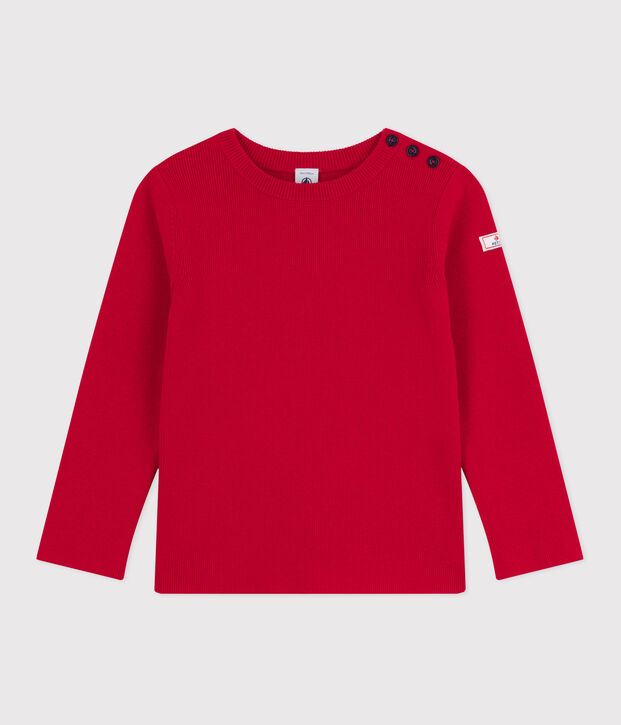 Children's wool and cotton jumper red