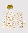 Girls' Glow in the Dark Panther Print Cotton Pyjamas MARSHMALLOW white/MULTICO white