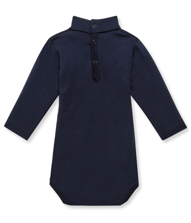 Baby roll neck bodysuit blue