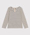 Girls' Long-sleeved Slub Jersey T-shirt AVALANCHE white/SMOKING blue