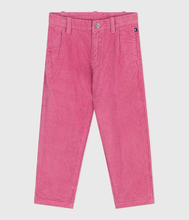 Children's plain corduroy trousers pink