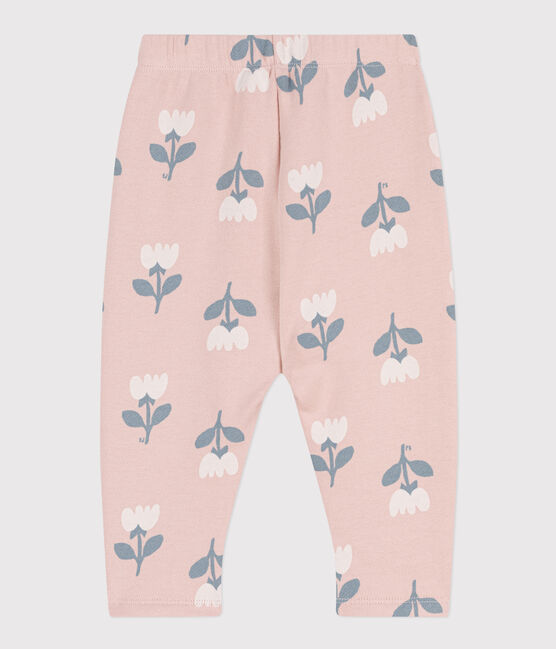 Babies' Printed Fleece Trousers SALINE pink/MULTICO white