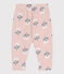 Babies' Printed Fleece Trousers SALINE pink/MULTICO white