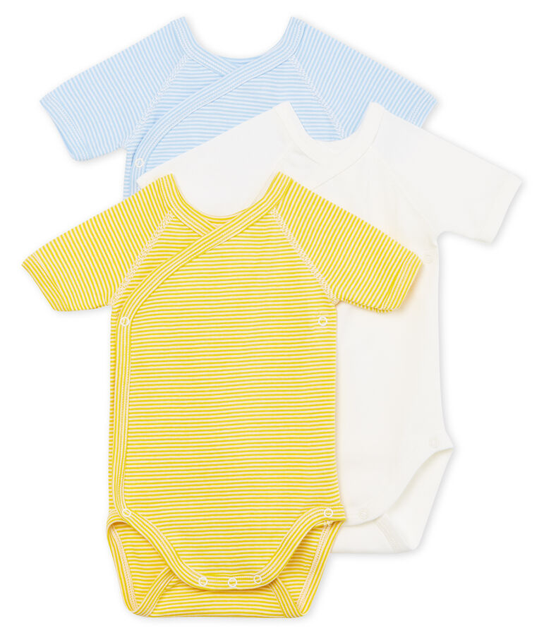 Baby Boys' Short-Sleeved Newborn Bodysuit - Set of 3 multicolor